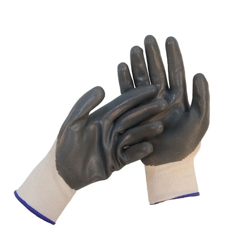 Black Nitrile coated work gloves