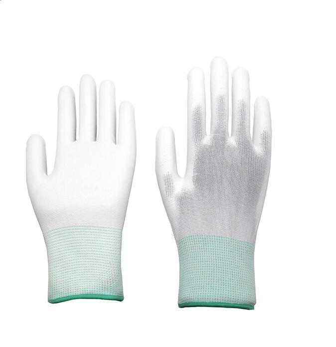 White Plam PU Coated Gloves